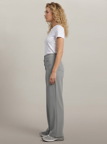 dipni womens stretch trousers grey 04 side