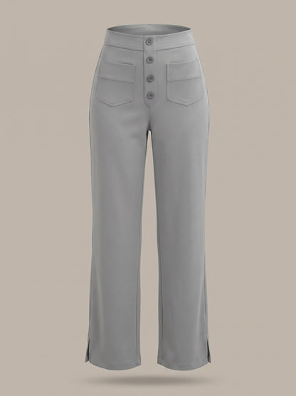 dipni womens stretch trousers grey 09 ghost front