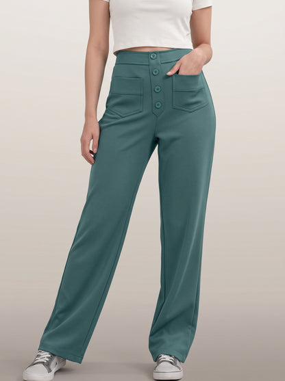 dipni womens stretch trousers stone green 12