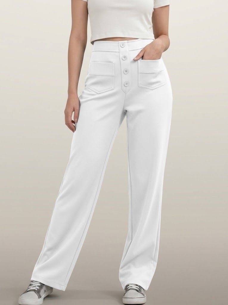 dipni womens stretch trousers white 12