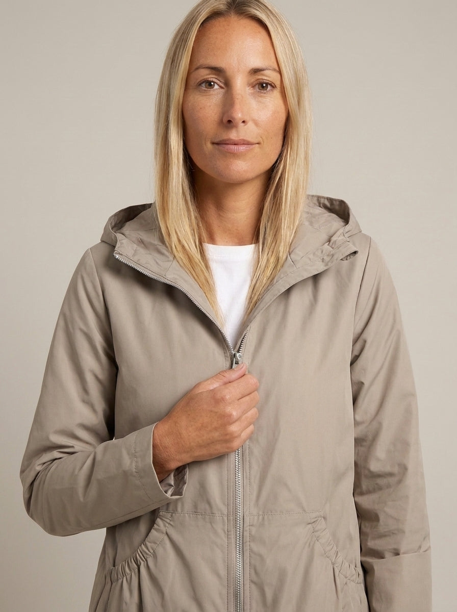 dipni womens waterproof trench coat beige detail 07