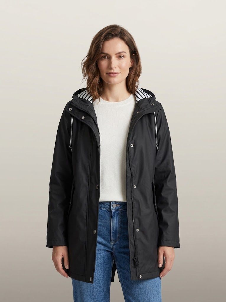 dipni womens waterproof windproof hooded jacket row50 01 black hero