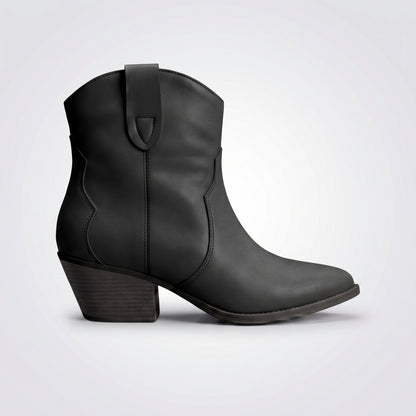 dipni womens waterproof winter cowboy boots black 01 side