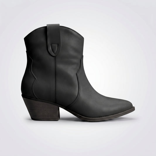 dipni womens waterproof winter cowboy boots black 01 side