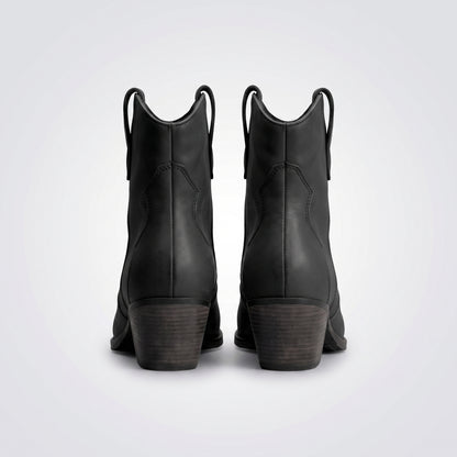 dipni womens waterproof winter cowboy boots black 03 back