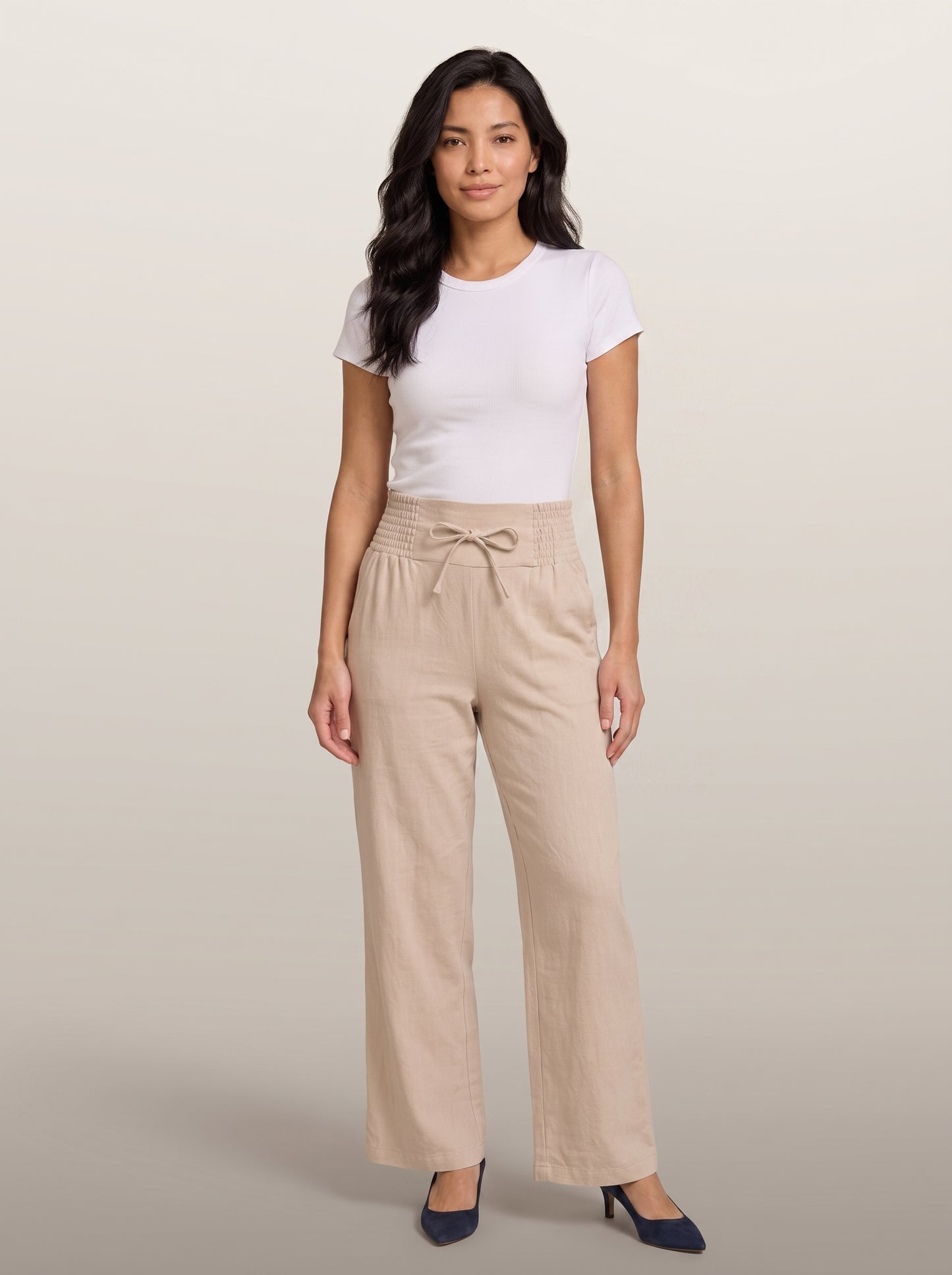 dipni-womens-wide-leg-trousers-elasticated-waist-beige-shot02-standing