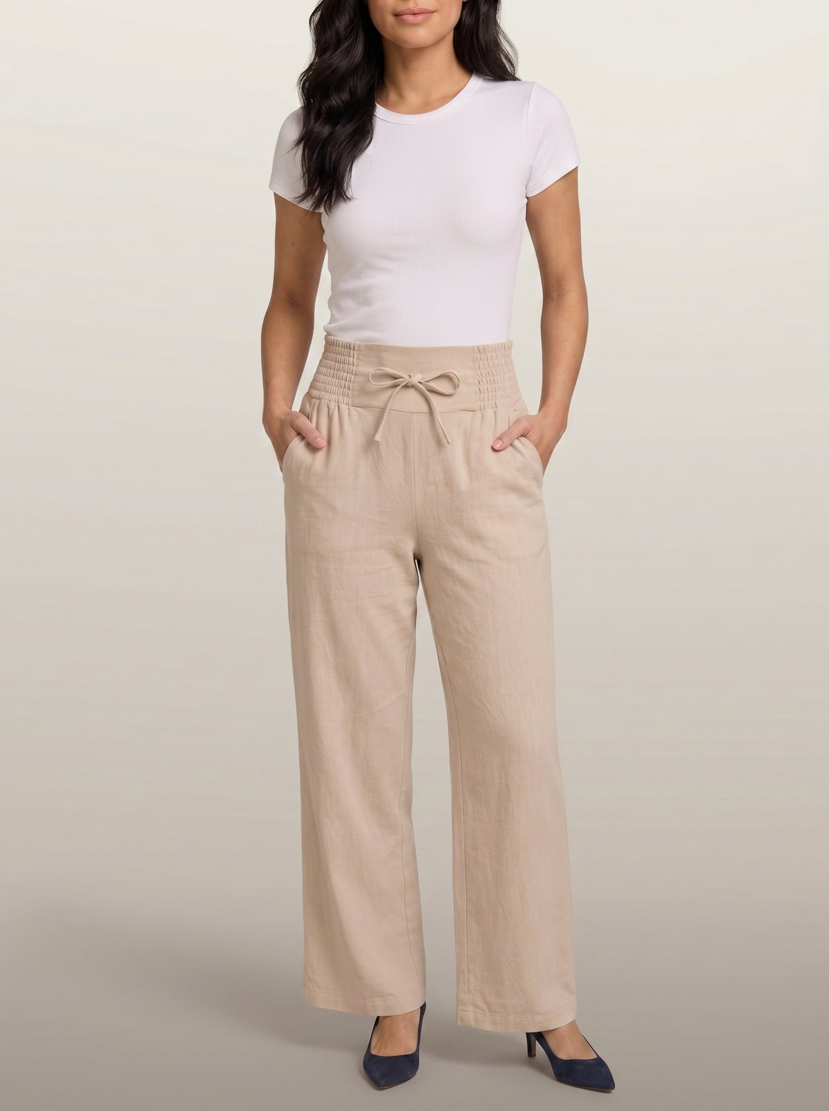 dipni-womens-wide-leg-trousers-elasticated-waist-beige-shot03-hands-pockets