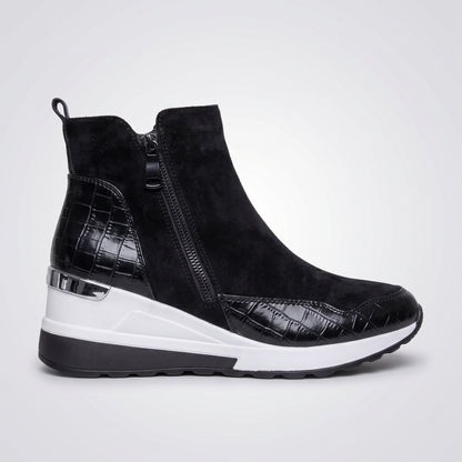 dipni womens winter boots arch support black 01