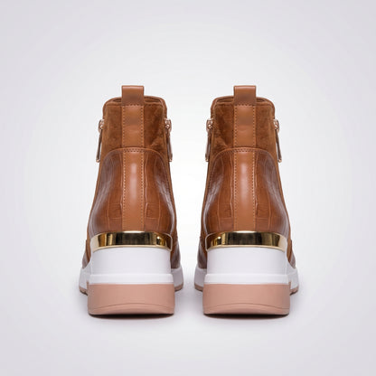 dipni womens winter boots arch support brown 03 back