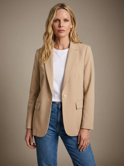 Dipni | Women's Casual Blazer - Notched Lapel Structured Tailoring