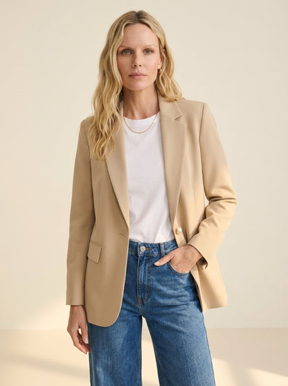 Dipni | Women's Casual Blazer - Notched Lapel Structured Tailoring