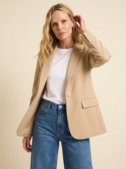 Dipni | Women's Casual Blazer - Notched Lapel Structured Tailoring