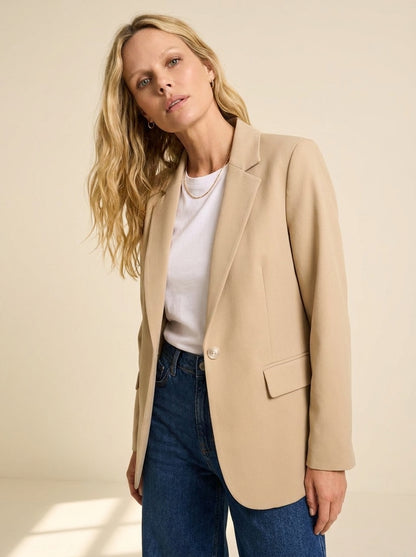 Dipni | Women's Casual Blazer - Notched Lapel Structured Tailoring