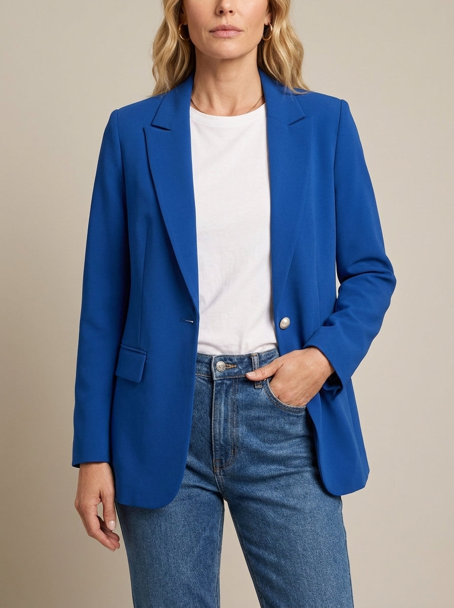 Dipni | Women's Casual Blazer - Notched Lapel Structured Tailoring
