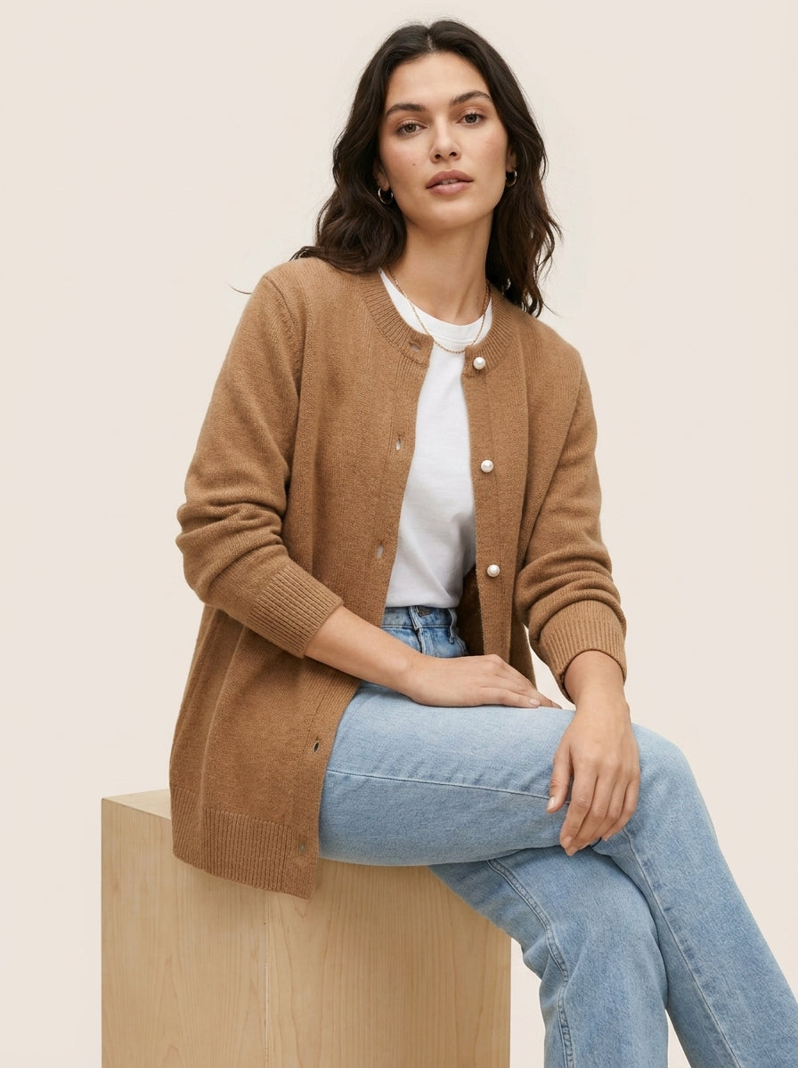 Dipni | Women's Knit Cardigan - Autumn Winter Comfort