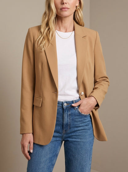 Dipni | Women's Casual Blazer - Notched Lapel Structured Tailoring