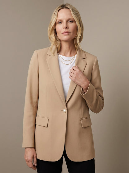 Dipni | Women's Casual Blazer - Notched Lapel Structured Tailoring