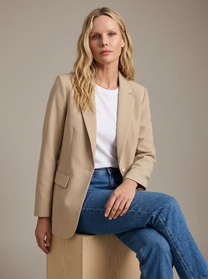 Dipni | Women's Casual Blazer - Notched Lapel Structured Tailoring