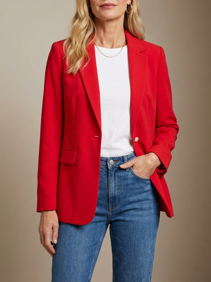 Dipni | Women's Casual Blazer - Notched Lapel Structured Tailoring
