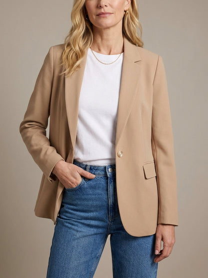 Dipni | Women's Casual Blazer - Notched Lapel Structured Tailoring
