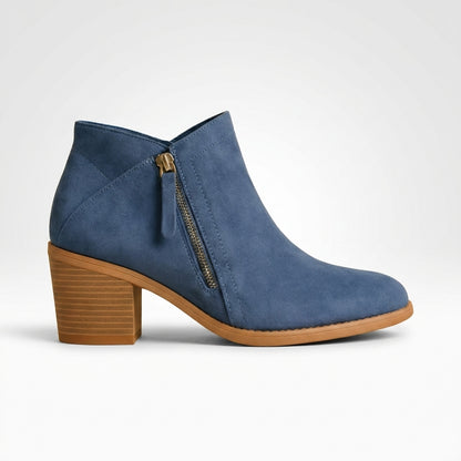 Blauw vegan suede ankle boot