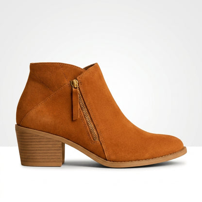 Taupe vegan suede ankle boot