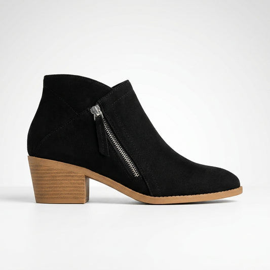 Zwart vegan suede ankle boot