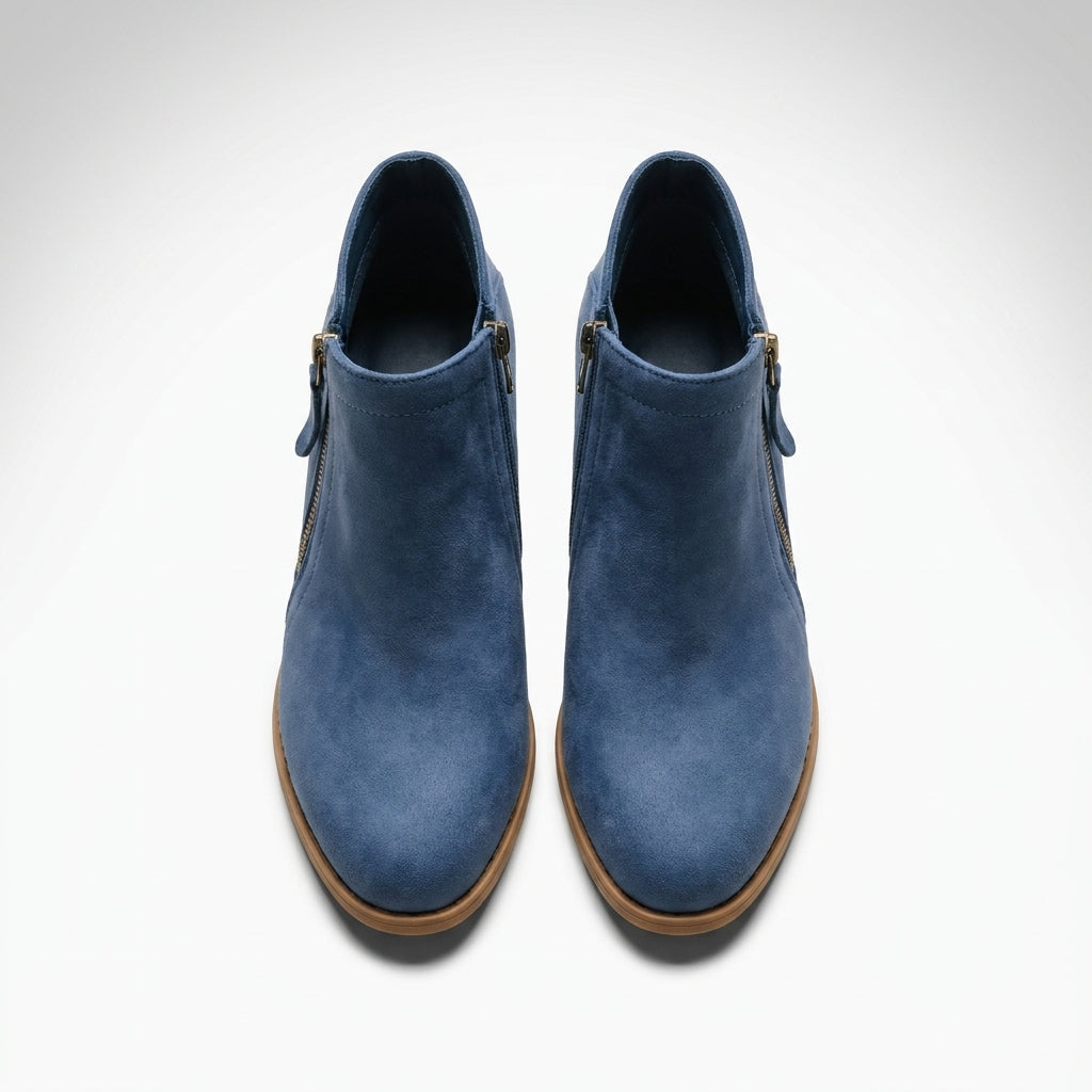 Blauw vegan suede ankle boot