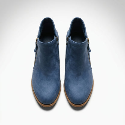 Blauw vegan suede ankle boot