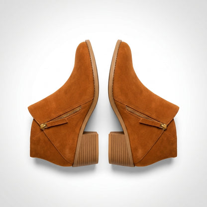 Taupe vegan suede ankle boot