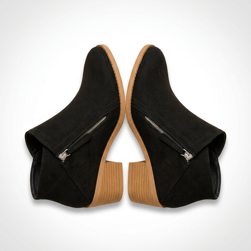 Zwart vegan suede ankle boot