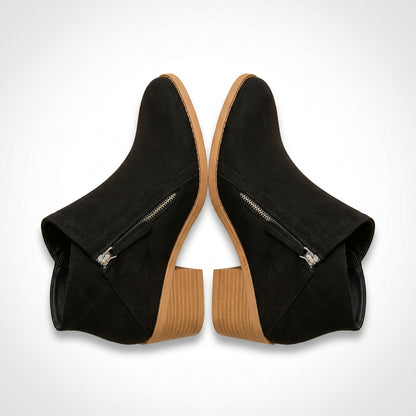 Zwart vegan suede ankle boot