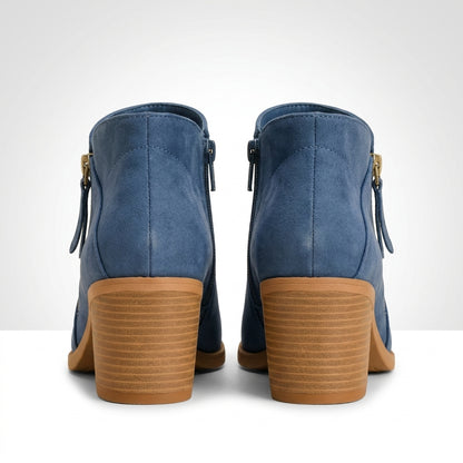 Blauw vegan suede ankle boot