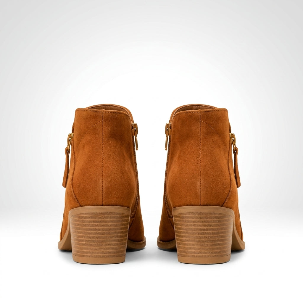 Taupe vegan suede ankle boot