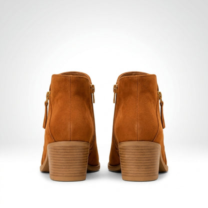 Taupe vegan suede ankle boot