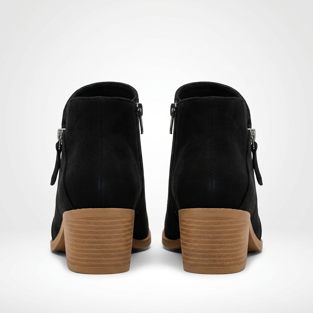 Zwart vegan suede ankle boot