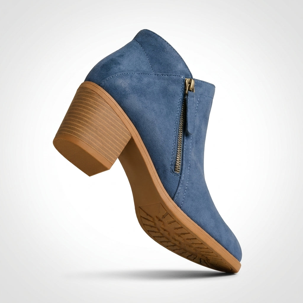 Blauw vegan suede ankle boot