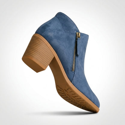 Blauw vegan suede ankle boot