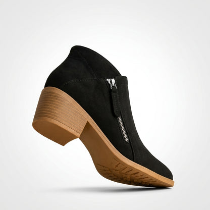 Zwart vegan suede ankle boot