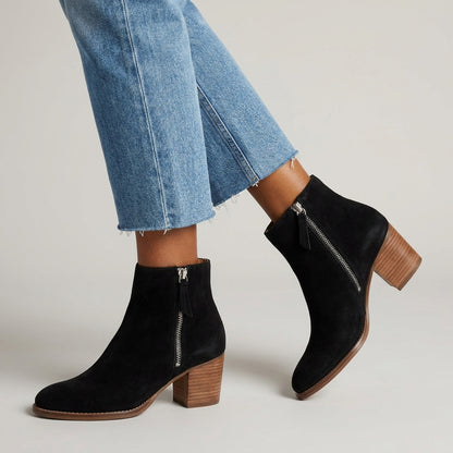 Zwart vegan suede ankle boot