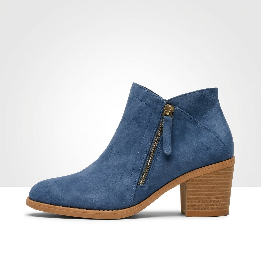 Blauw vegan suede ankle boot