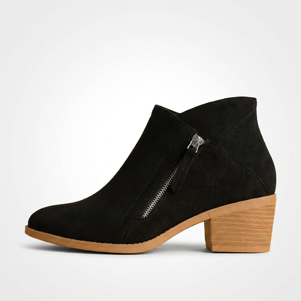 Zwart vegan suede ankle boot