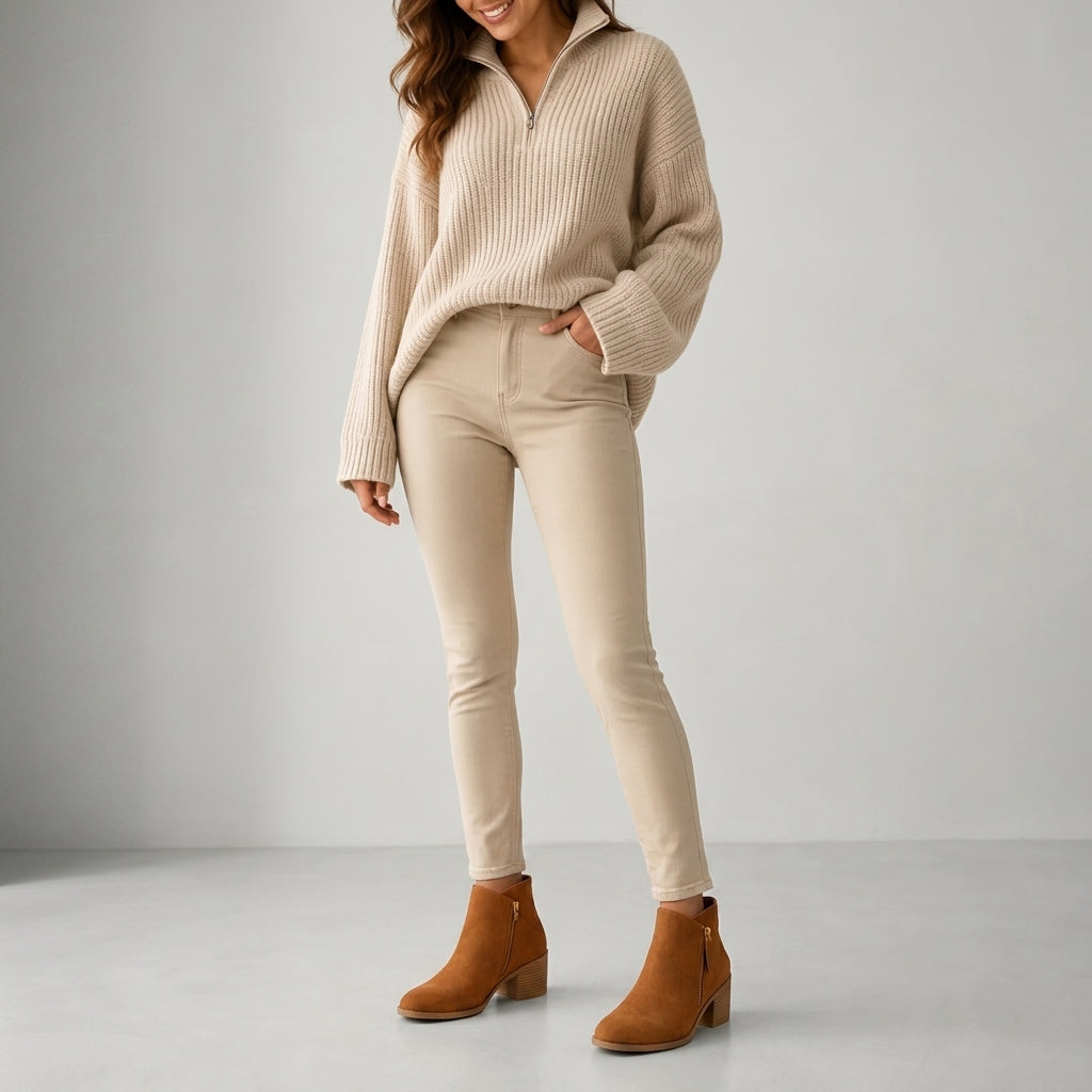 Taupe vegan suede ankle boot